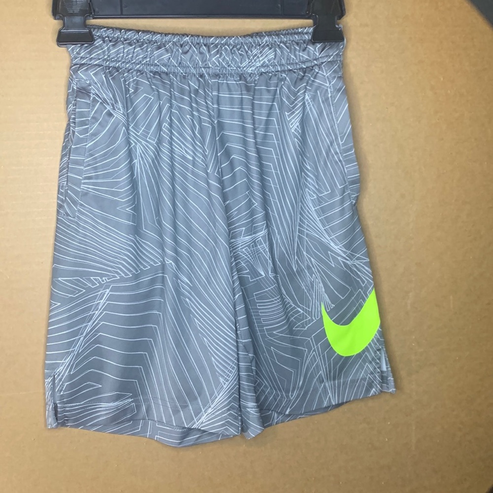 Grey/white/neon Medium Dri-Fit Athletic Boys Shorts